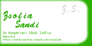 zsofia sandi business card