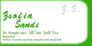 zsofia sandi business card